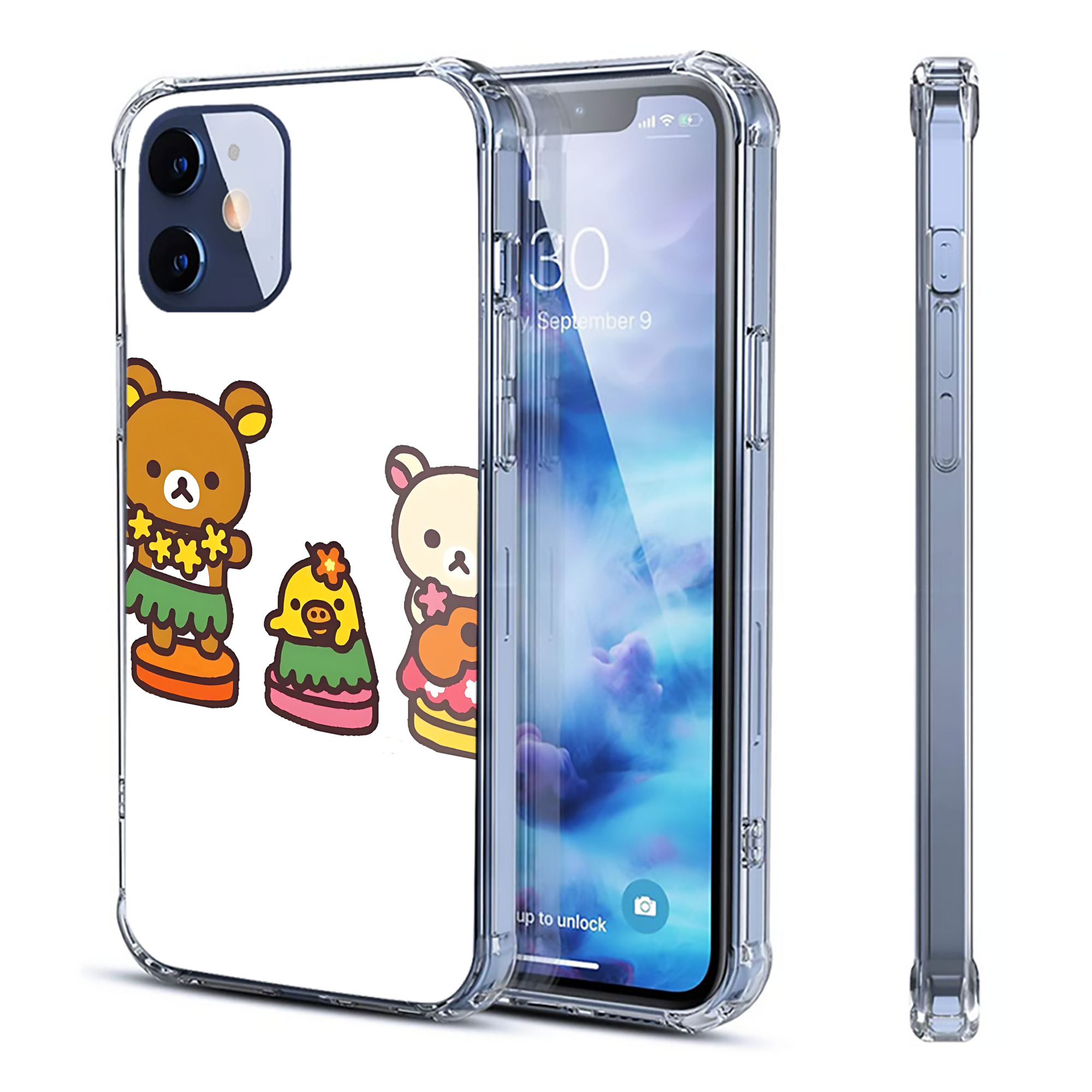 （画像用） リラックマ リラックマ キイロイトリ Rilakkuma Korilakkuma Kiiroitori 【iPhone 12シリーズ対応】透明スマホケース（クリアソフトケース）
